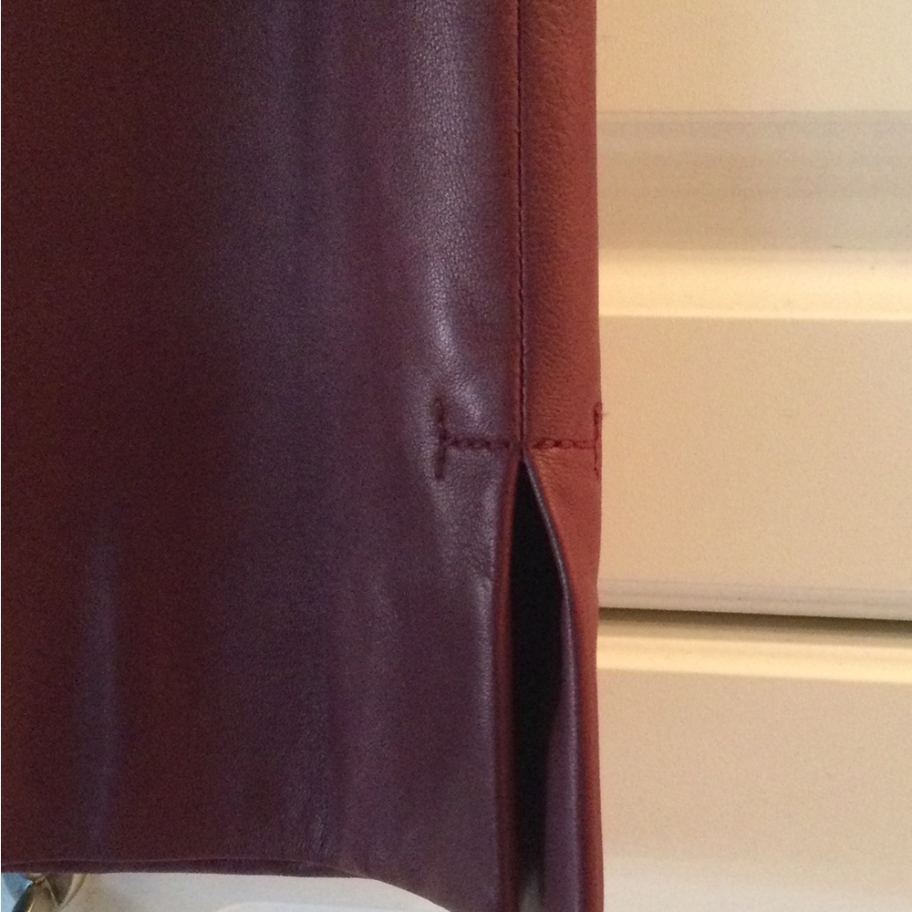 THE ROW Burgundy Leather Top - Picture 3 of 8